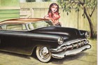 Out Of Print Signed Keith Weesner Poster Vtg 1954 Chevy Custom Chop Top Pinup