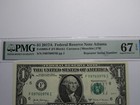  1 2017 Repeater Serial Number Federal Reserve Currency Bank Note Bill Pmg Unc67
