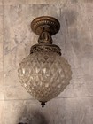 Antique Vintage 1920s 40 s Glass Ceiling Light Fixture Globe Hall Porch
