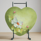 Hand-painted Heart-shaped Wooden Wall Plaque     Botanical Folk Art  6 