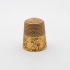 Victorian Solid 10k Gold Sewing Thimble Floral Ketchum Mcdougall Sz9
