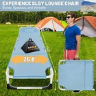 Sunyrisy Heavy Duty Tanning Chair With Face Hole Adjustable Folding Cot Mattress