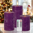 Flameless Candles With Remote  Real Wax Battery Operated Christmas Purple