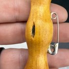 Vintage Brooch Screwback Earrings Set Wood Carved Apple Core Fruit Teacher Gift