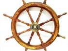 Vintage Nautical Ship Wheel 36   With 8 Spokes Brass Center Hub For Gift And De
