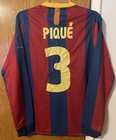 Fc Barcelona Nike 2010 11 Home Pique  3 Jersey Long Sleeve Size M Shirt Kit