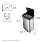 Nine Stars 13 2 Gallon Automatic Kitchen Trash Can With Soft Close Lid  Black
