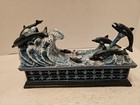 Cast Iron Jumping Dolphin Mechanical Coin Bank Ocean  working 