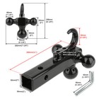 Universal Suv Pickup 2  Trailer Hitch Receiver Shank Towing Mount 3-ball   Hook