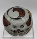 Vintage Takahashi Cat Trinket Box Pottery Ceramic San Francisco Brown Gray Japan