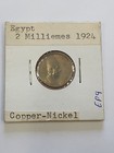 1924 Egypt 2 Milliemes Copper Nickel Coin Au   Ep9
