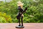 Wooden Hand Carved Primitive Tribal Guitarist Tiki Statue Bar Guitar Figurine -b