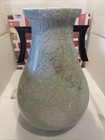 Double Handled Vintage Chinese Celadon Crackle Glaze  Vase - Marked - Late 19th 