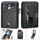 Men s Slim Popup Bifold Carbon Fiber Wallet  Rfid Blocking W Money Clip Men Gift