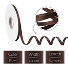 50 Yards Brown Double Faced Satin Ribbon Quarter Inch Solid Gift Wrapping