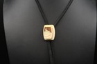 Vtg Alaskan Inuit Eskimo Dog Sledding Carved Bolo Tie   Aiguillettes 