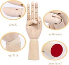 2 Pack 7inch Wood Hand Model Wooden Artist Drawing Manikin Articulated Mannequin