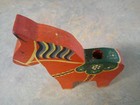Vintage Swedish Painted carved Dala Horse Candle Holder 5 1 2 