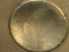 Vintage Hammered Aluminum Tray  Pine Cone Pattern Marked Wendell August   540-10
