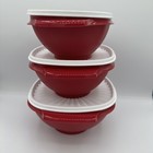Tupperware Servalier Storage Bowls Vineyard white Lid Seal- Set Of 3