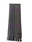 Burberry London Plaid Knit 100  Cashmere Fringe Multifunctional Gray Scarf