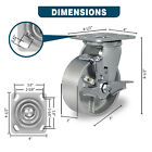 5 x 2  Heavy Duty Casters Semi Steel Cast Iron Wheels Capacity Up To 1000-4000lb