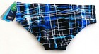 Speedo Powerflex Eco Black   Blue Laser Sticks Brief Swimsuit Men s Nwt
