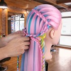  29 Inch Colorful Hair Mannequin Head Hairdressing Practice Training Doll Pink