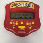 Radica Color Handheld Electronic Poker Game  Red  Tested  Works