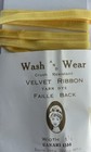 Vintage 1    Canari Yellow Velvet Ribbon Rayon 3 Yards French Made   1335 B40