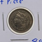 1865 Nickel 3 Cent Piece Scratches Au