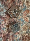 2 Metal Silver Tone Judaica Dreidels Spinning Tops With Hebrew Letters
