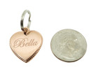 Custom Engraved Personalized Rope Style Heart Rose Gold Plate Pet Dog Cat Id Tag