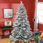 8 Foot Snow Flocked Artificial Christmas Tree  Easy Assembly