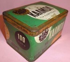 Vtg Greek Kalmol By Specifar                Painkiller Tin Litho Can Box Greece 1960 s