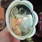 Albany Vaseline Opalescent Covered Candy Dish 