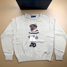 Polo Palph Lauren Bear Sweater Beige Wool Knit Rollneck Women M  Nwt