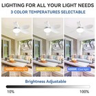 20inch Socket Fan Light Plug In Dimmable Led Ceiling Fans With Lights And Remote