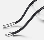 2mm Black Rope Cord Leather Chain Necklace Stainless Steel Clasp 16-30 Inch