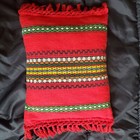 Vtg Ooak Hand Woven Wool Pillow Embroidery Festive Nordic Scandia Western Native