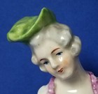 Antique Germany Pin Cushion Porcelain Hand Painted Doll Head Bust   8349