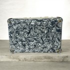 Vtg 50   s Blue Marbled Print Train Case Vanity Box Purse Gold Tone Glam Retro Mcm
