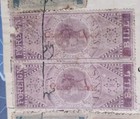 India Gondal State Red Ink Overprint On Qv Foreign Bill Stamps Used On Document 
