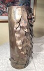 Brutalist Mid Century Modern Enesco Jere Era Owl Metal Umbrella Stand W Drip Pan
