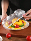 100 Sets Disposable Plastic Wrap   Shower Cap  Food Grade Fresh-keeping Pe Wrap
