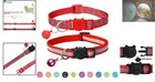 2-pack Reflective Breakaway Cat Collars With Bell - Personalized Safety Red