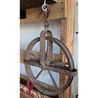 Large Metal Vintage Style Rustic Industrial Winch Steampunk Pulley Wheel Hook
