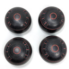 Vintage Thomas Taylor Lawn Bowls Size   2     Black   Red Set Of 4     Lbc Ml9478
