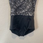 Black Jazz tap contemporary Dance Costume Weissman Sequins Lace Size Xlc