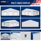 39 x39 x15  Metal Barn Heavy Duty Steel Building W  3 Rolling Doors Storage Shed